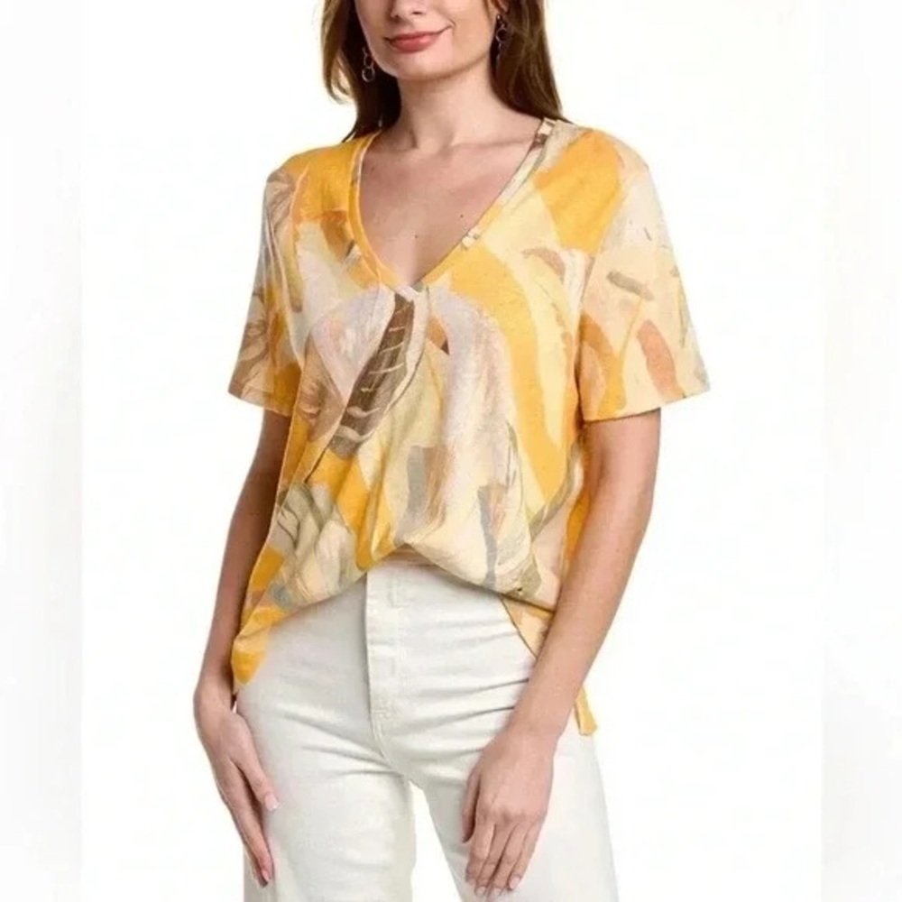 Ted Baker Pera Linen-Blend T-Shirt Women's Size 4